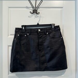 Blank NYC Black Leather Mini Skirt